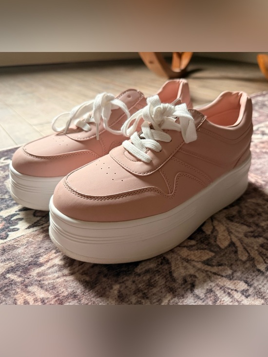 Dream Pairs Shoes - Dream Pairs Pink Platform Sneakers with White Sole